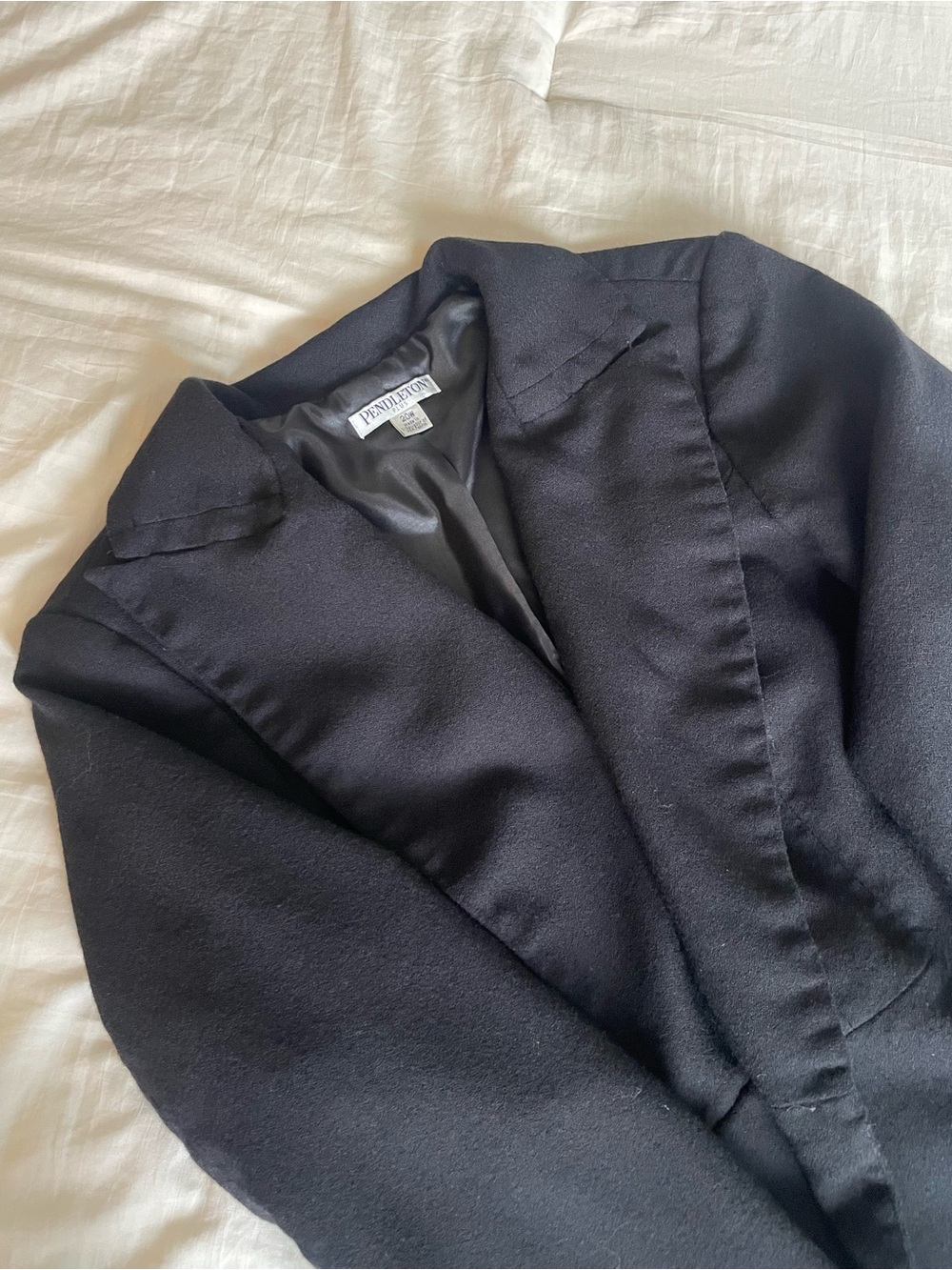 Pendleton Black Virgin Wool Women's Plus Blazer